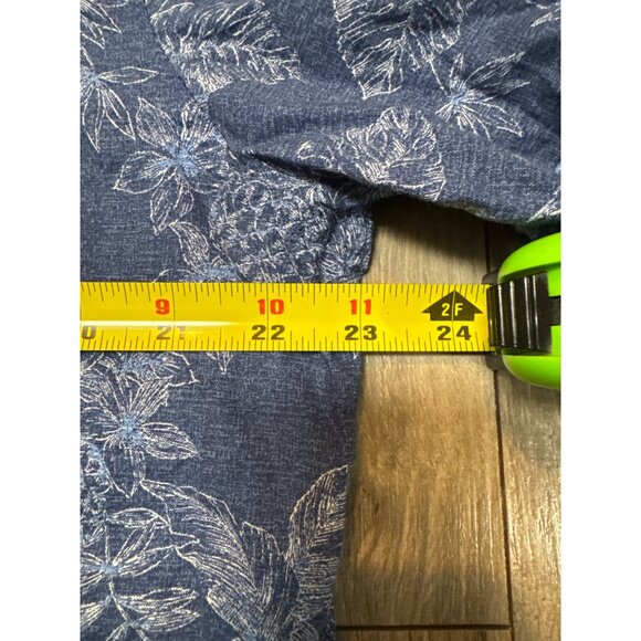 Izod Saltwater XL Mens All Over Pineapple SS Blue Hawaiian Button-Down Shirt 100 - Picture 5 of 10